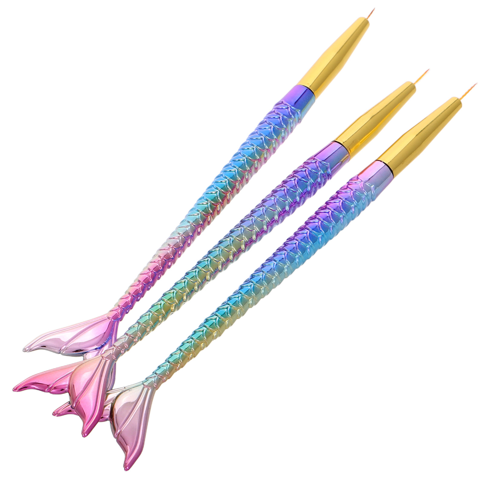 3Pcs Mermaid Tail Nail Art Lin - огляд і ціна Detailing Brush Set