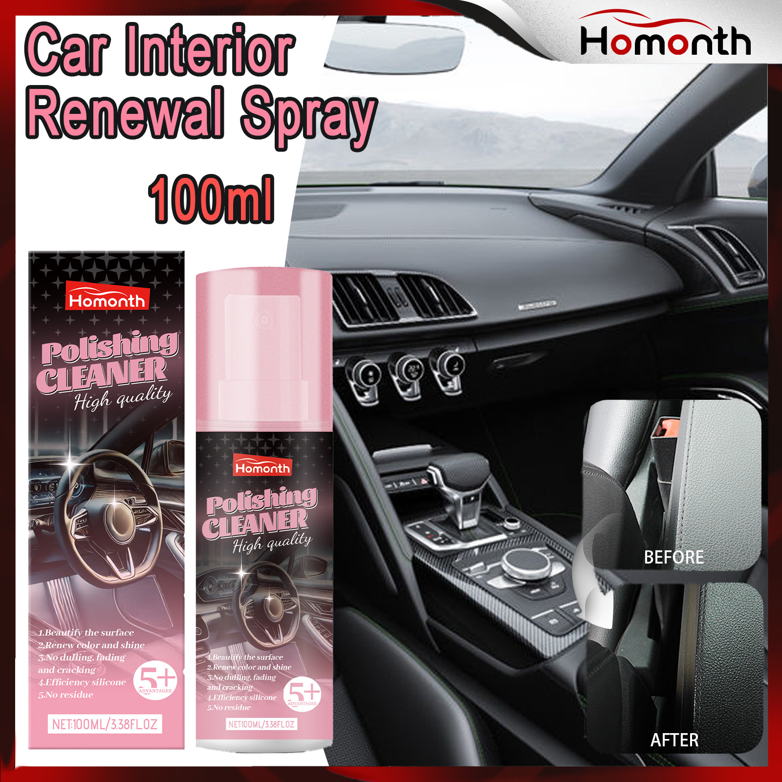 100ml Auto Interior Polish Car - огляд і ціна Leather Cleaner Interior