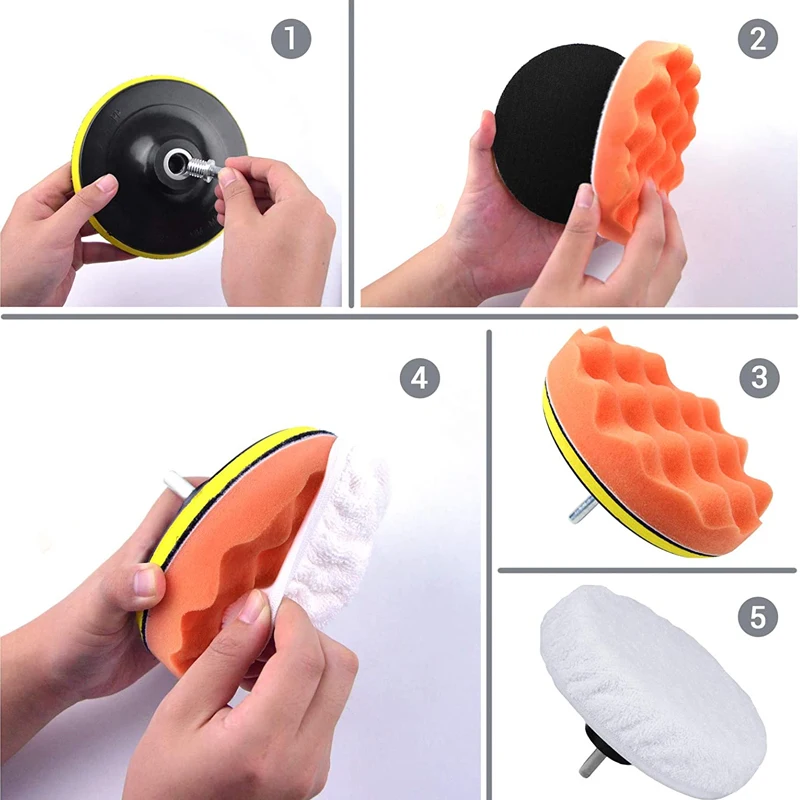 6pcs/8pcs/set Car Polishing Sp - огляд і ціна Polish Pad Set Buffer
