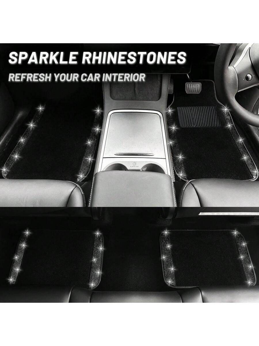 Bling Car Floor Mats Set With  - огляд і ціна Dirt Brush Interior