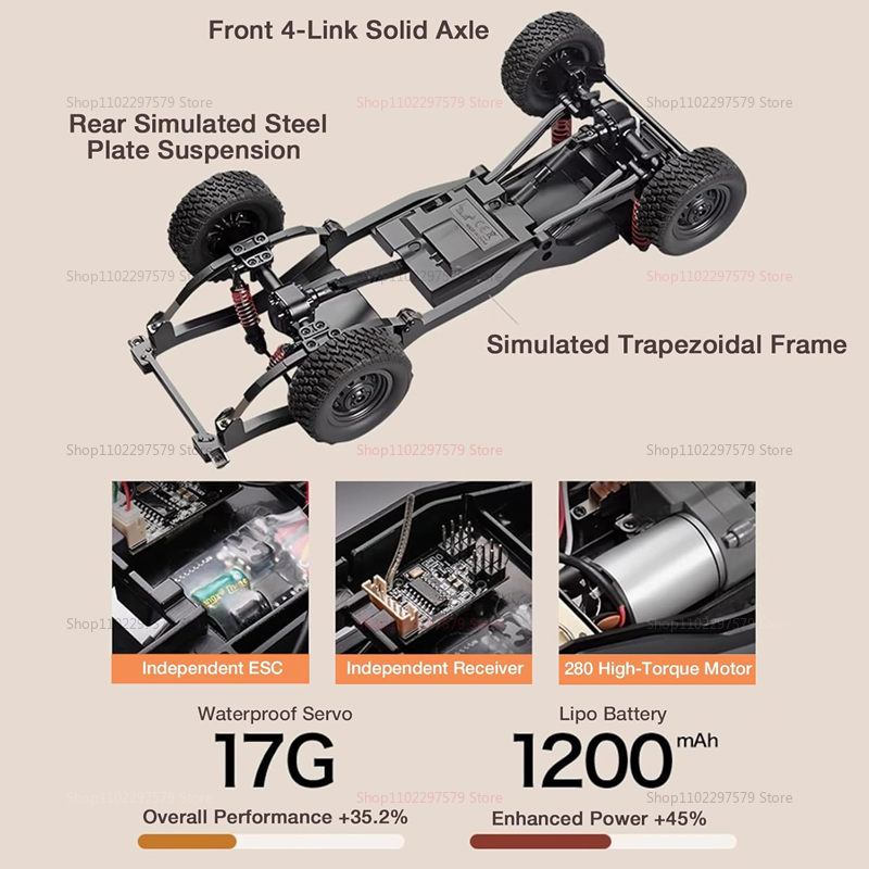 MN82T 1:12 2.4G RC Crawler Hoi - огляд і ціна Dirt Brush Interior