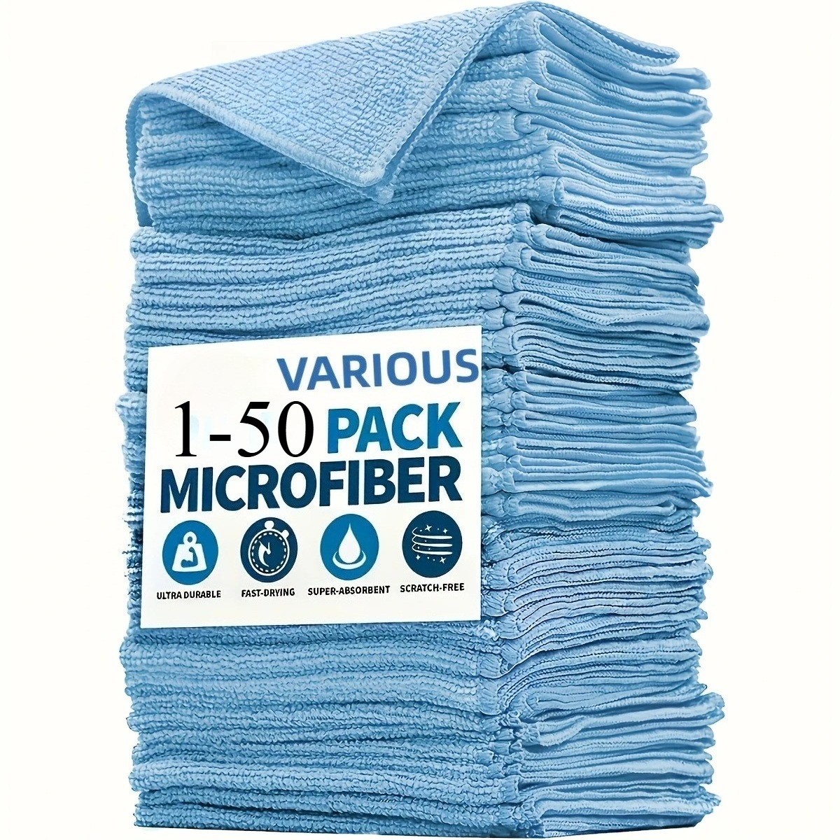 1-50pcs Light Blue Microfiber  - огляд і ціна Microfiber Towel Detailing