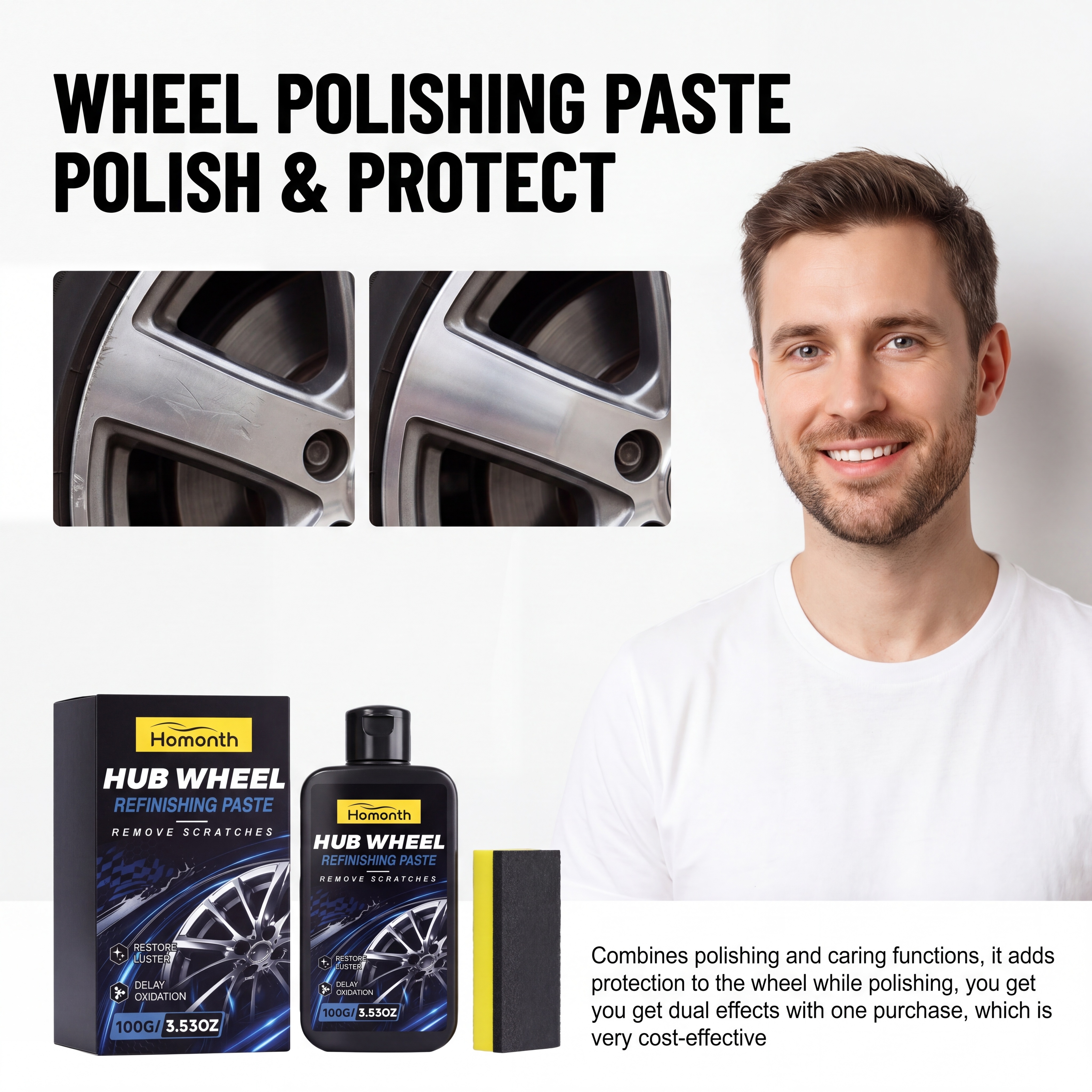 Wheel Polish Paste Scratch Rem - огляд і ціна Wheel Cleaner Alloy