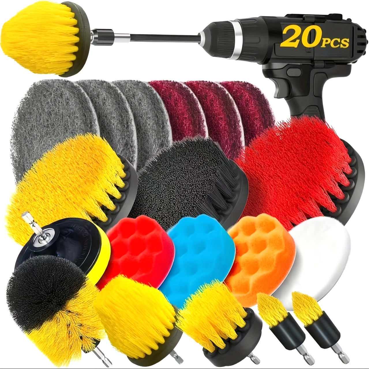 20Pack Drill Brush Attachments - огляд і ціна Car Cleaning Brush