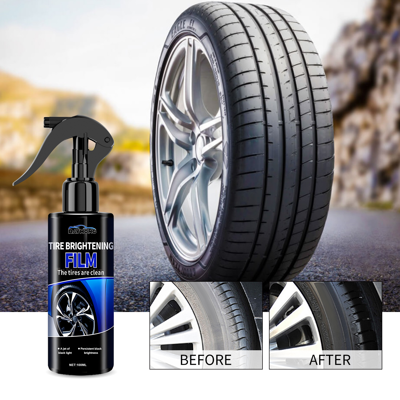 Car Tire Shine Coating Spray C - огляд і ціна Tire Shine Spray Sealant