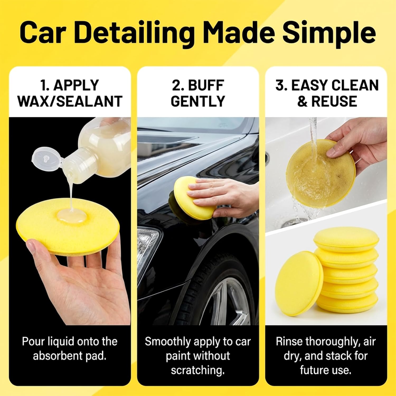 Foam Applicator Pads 4 Inch 12 - огляд і ціна Wax Applicator Pad